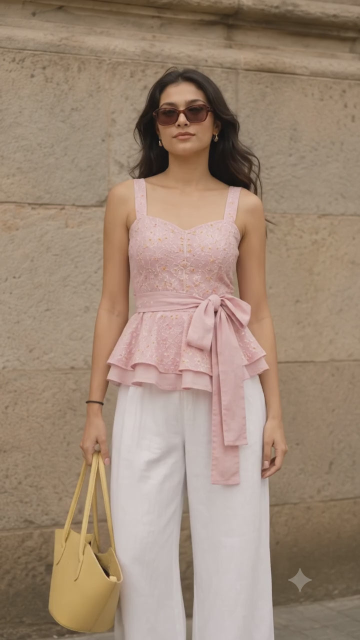 Blush Bloom Peplum Top 🌸✨